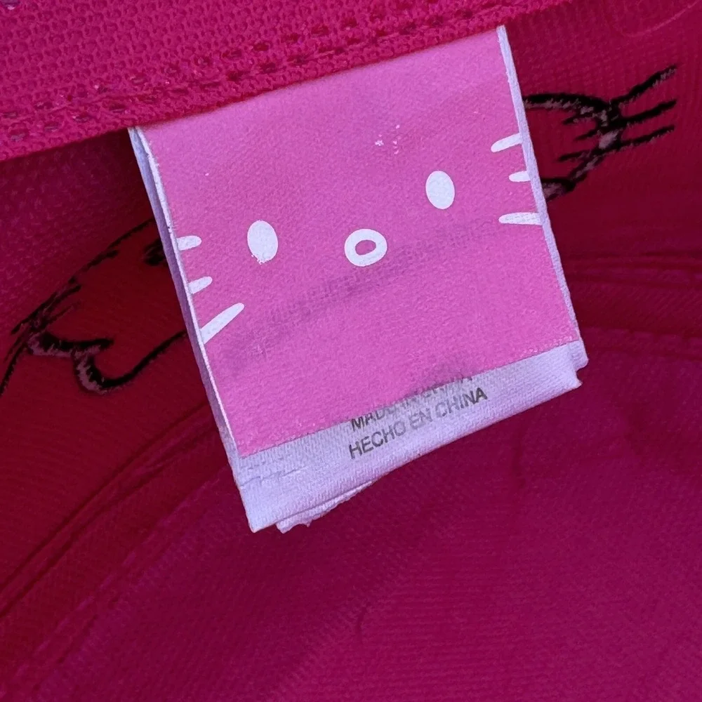 Size M/L - Girls Hat Applique Hello Kitty Fedora Sequin Band Felt Hot Pink‎